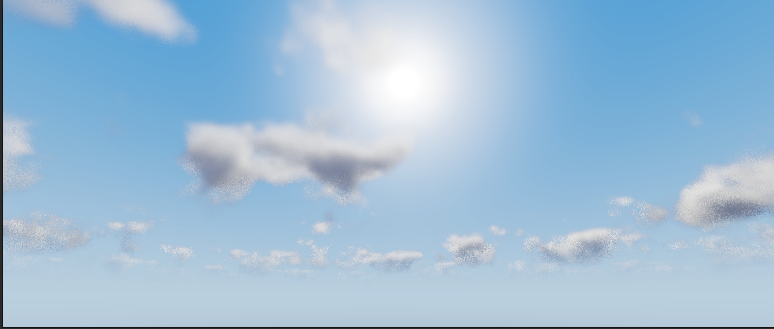 Procedural daytime sky with volumetric clouds